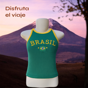 Cropped Regata Nadador Verde | Amarela | Azul e Preta - Brasil Bordado – Ribana Premium