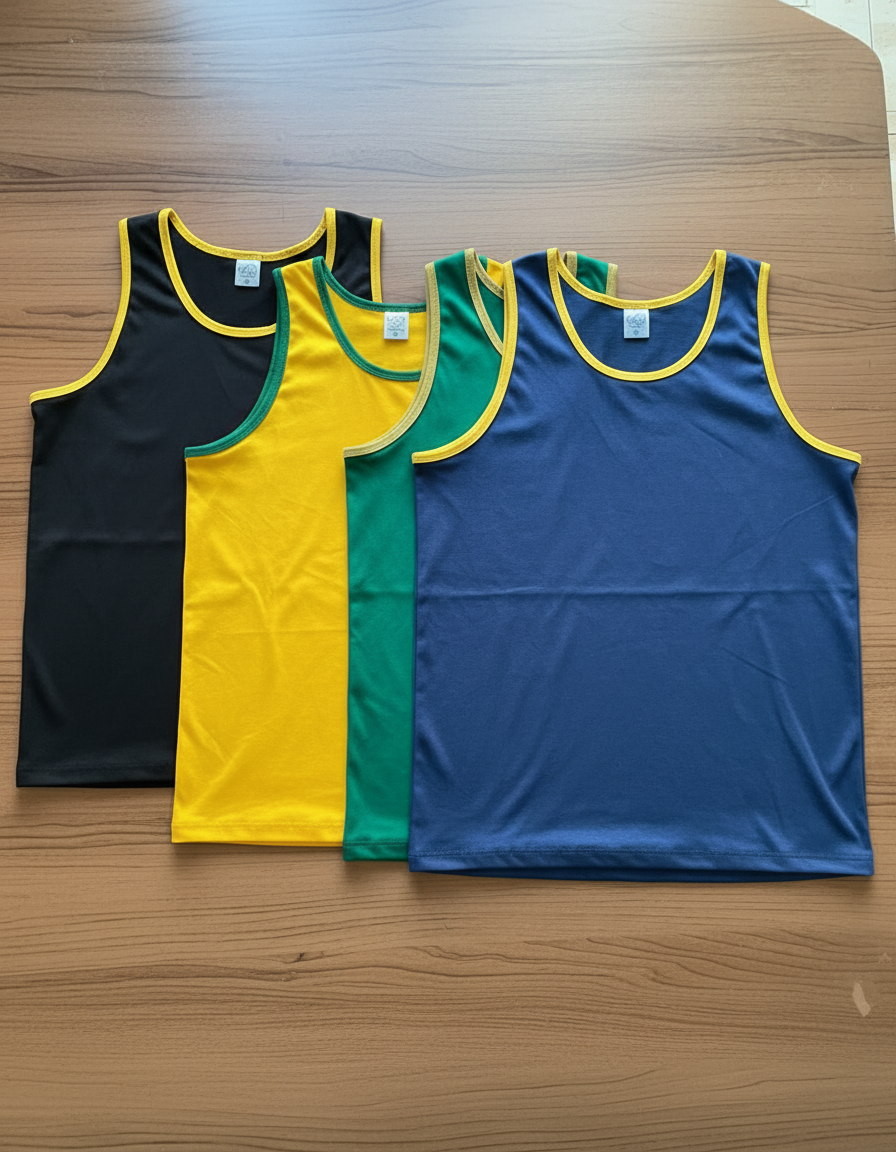 Kit 4 Regatas Masculinas 100% Algodão Básicas